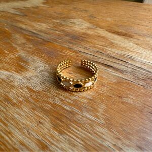 Elegant Gold and Navy Blue Women's Ring